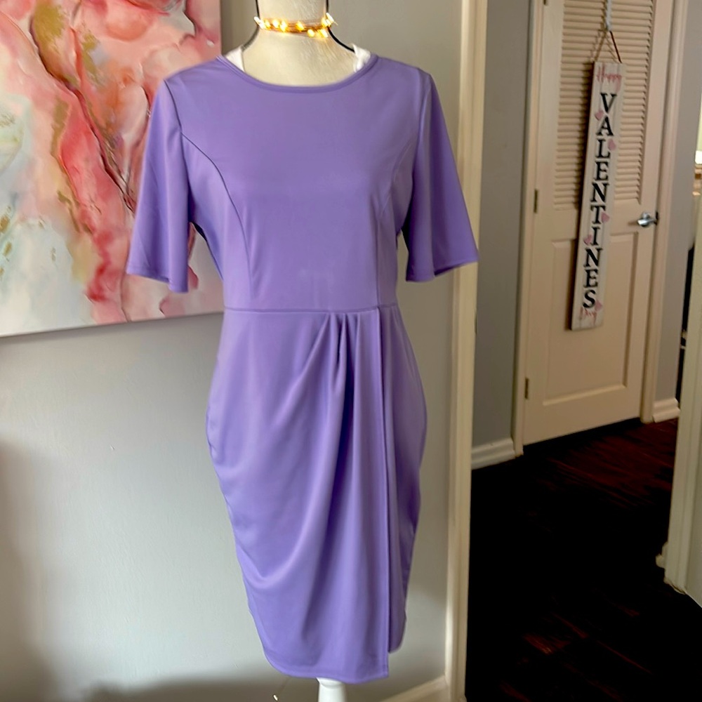 Lavender gathered front dress
